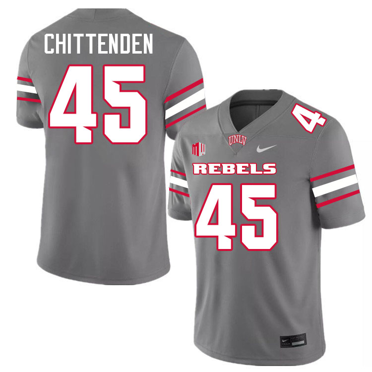 UNLV Rebels #45 Caden Chittenden Jersey Football College Uniforms,Apparels-Grey